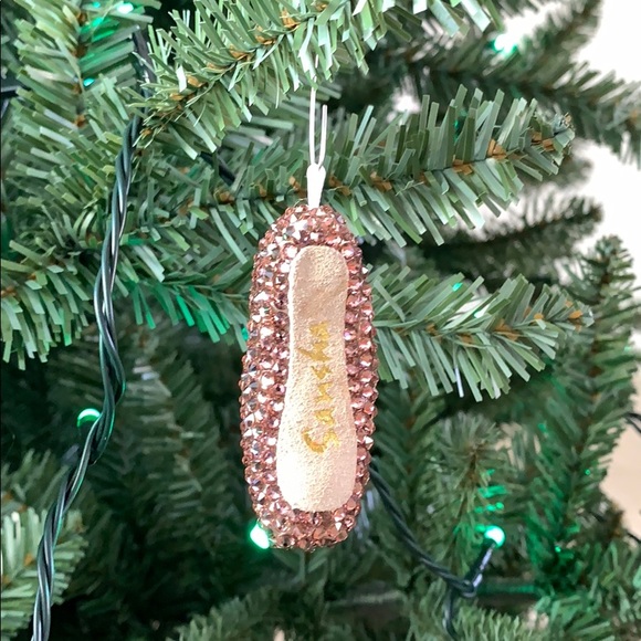 Tiny Pointe Ballet Shoe. Swarovski Pavé Peach BNIB - Picture 5 of 6